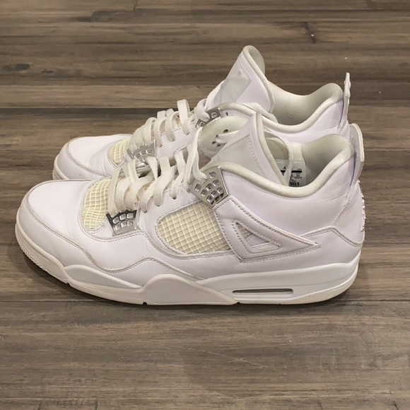 Jordan Other - Air Jordan Retro 4 Pure Money Chrome Silver White 308497-100 Mens Size 13
